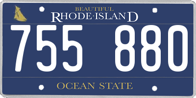 RI license plate 755880