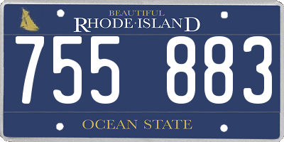 RI license plate 755883