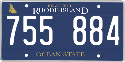 RI license plate 755884