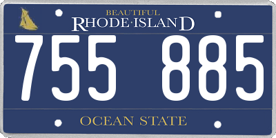 RI license plate 755885