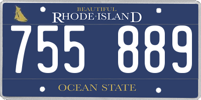 RI license plate 755889