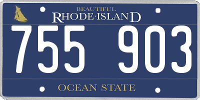 RI license plate 755903