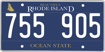 RI license plate 755905