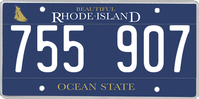 RI license plate 755907