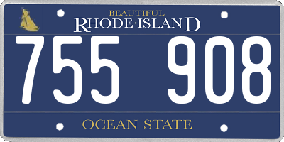 RI license plate 755908