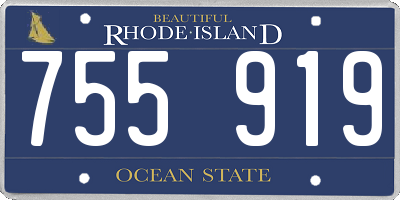RI license plate 755919