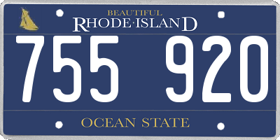 RI license plate 755920