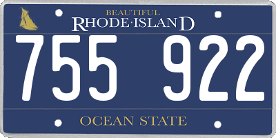 RI license plate 755922