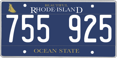 RI license plate 755925