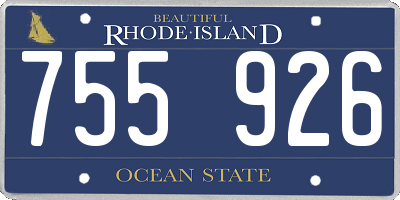 RI license plate 755926