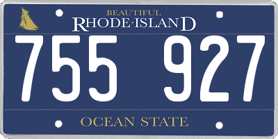 RI license plate 755927