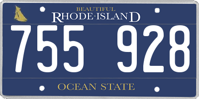 RI license plate 755928