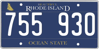 RI license plate 755930