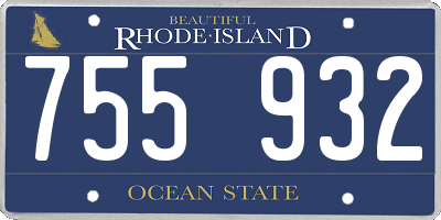 RI license plate 755932