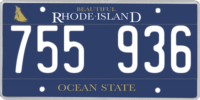 RI license plate 755936