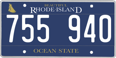 RI license plate 755940
