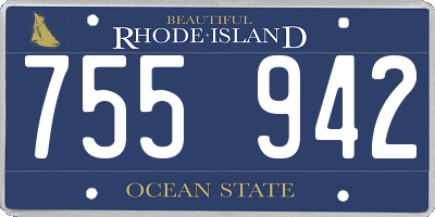 RI license plate 755942