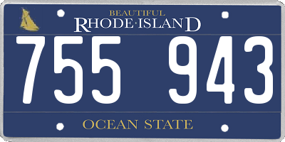 RI license plate 755943