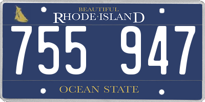 RI license plate 755947