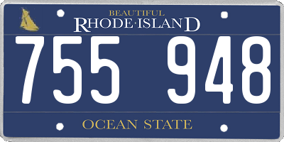 RI license plate 755948