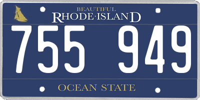 RI license plate 755949