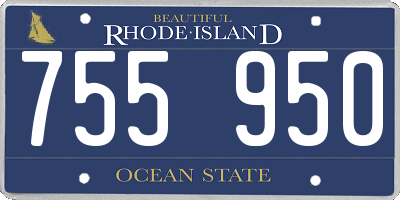 RI license plate 755950