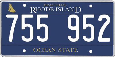 RI license plate 755952