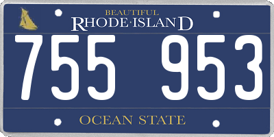 RI license plate 755953