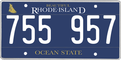 RI license plate 755957