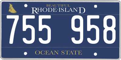 RI license plate 755958