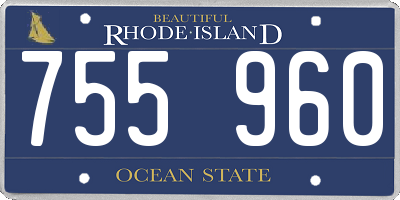 RI license plate 755960
