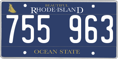 RI license plate 755963