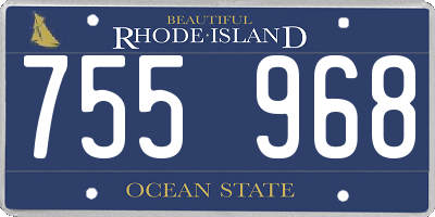 RI license plate 755968