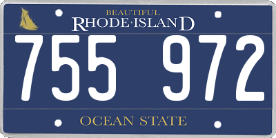 RI license plate 755972