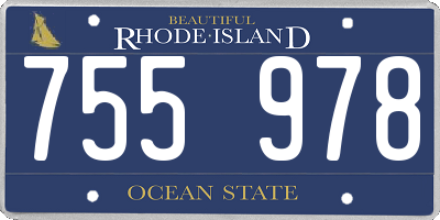 RI license plate 755978