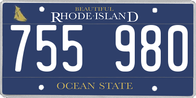 RI license plate 755980