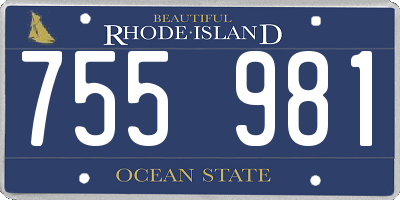 RI license plate 755981