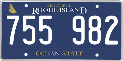 RI license plate 755982