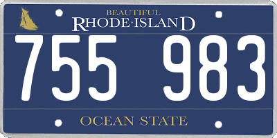 RI license plate 755983