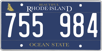 RI license plate 755984