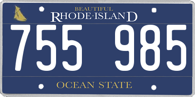 RI license plate 755985