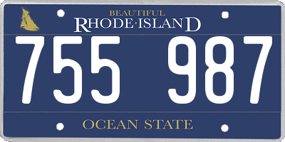 RI license plate 755987