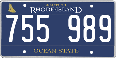 RI license plate 755989