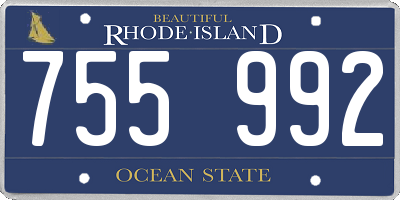 RI license plate 755992