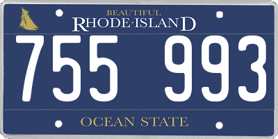 RI license plate 755993
