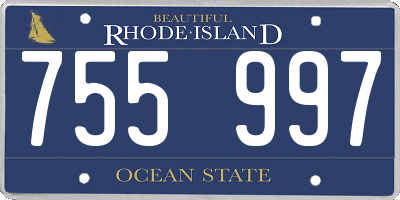 RI license plate 755997