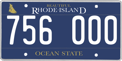 RI license plate 756000