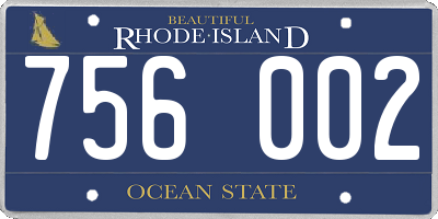 RI license plate 756002