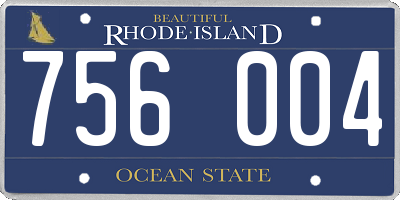 RI license plate 756004