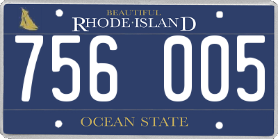 RI license plate 756005